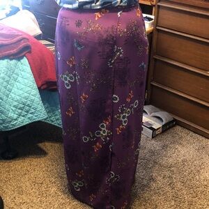 Vibrant Purple Floral Maxi Skirt